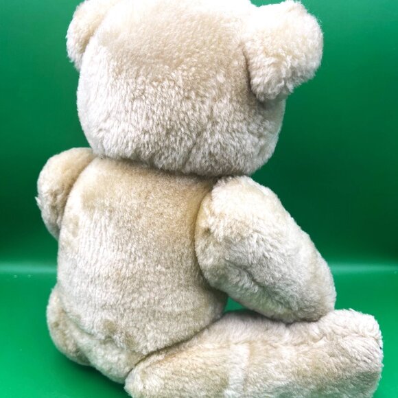 VTG Jointed Teddy Bear w/ Glass Eyes & Embroidered Paws 11.5" Tan Antique Style - Picture 2 of 8